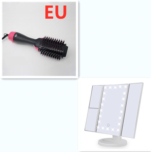KTX-630867 Three-in-One Hot Air Comb for Easy Hair Drying, Curling, and Straightening in Pink, 1000W with 360-Degree Rotating Power Cord
