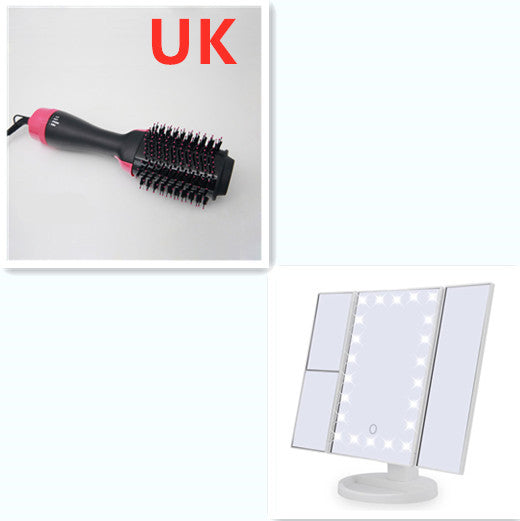 KTX-630867 Three-in-One Hot Air Comb for Easy Hair Drying, Curling, and Straightening in Pink, 1000W with 360-Degree Rotating Power Cord