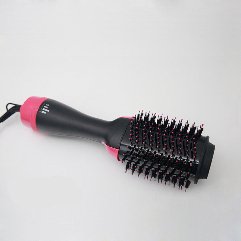 KTX-630867 Three-in-One Hot Air Comb for Easy Hair Drying, Curling, and Straightening in Pink, 1000W with 360-Degree Rotating Power Cord