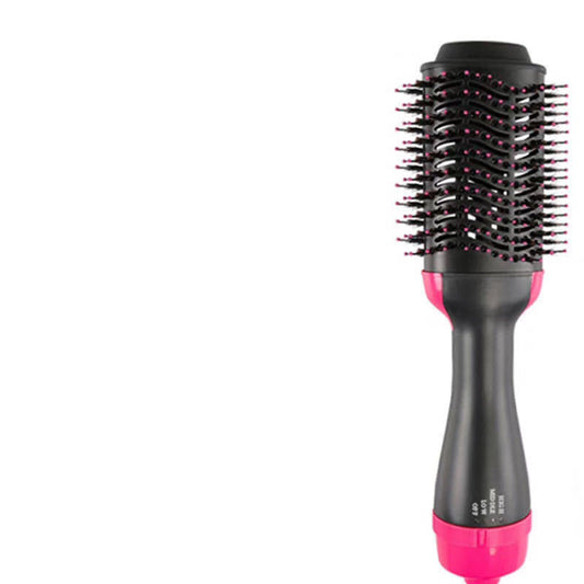 KTX-630867 Three-in-One Hot Air Comb for Easy Hair Drying, Curling, and Straightening in Pink, 1000W with 360-Degree Rotating Power Cord