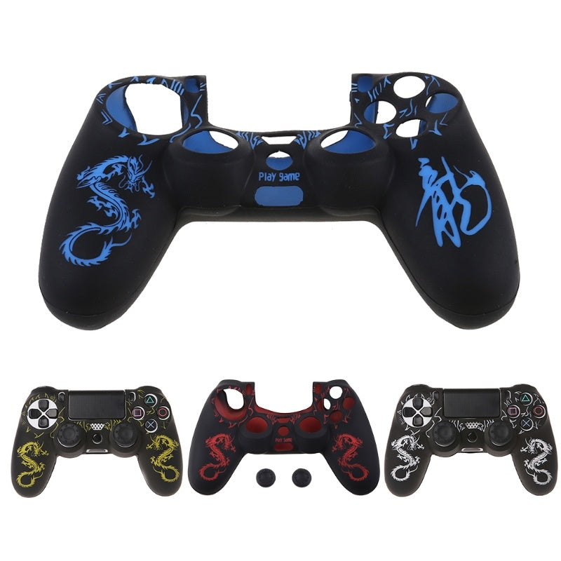 KTX-448659 PS4 Controller Silicone Rubber Sleeve with Dragon Pattern - Protective Case in Multiple Colors