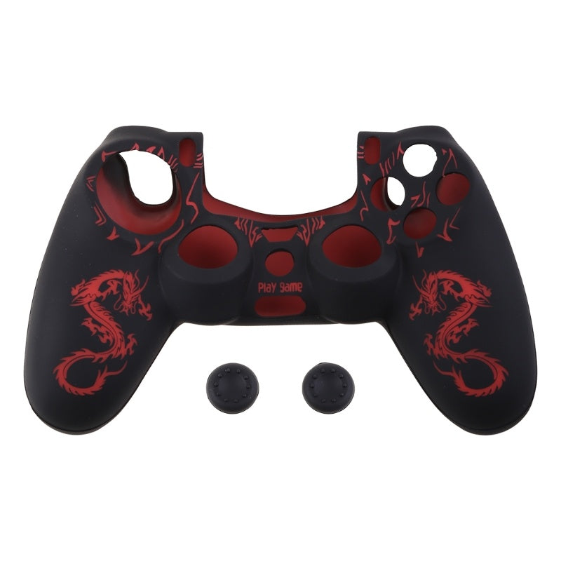 KTX-448659 PS4 Controller Silicone Rubber Sleeve with Dragon Pattern - Protective Case in Multiple Colors