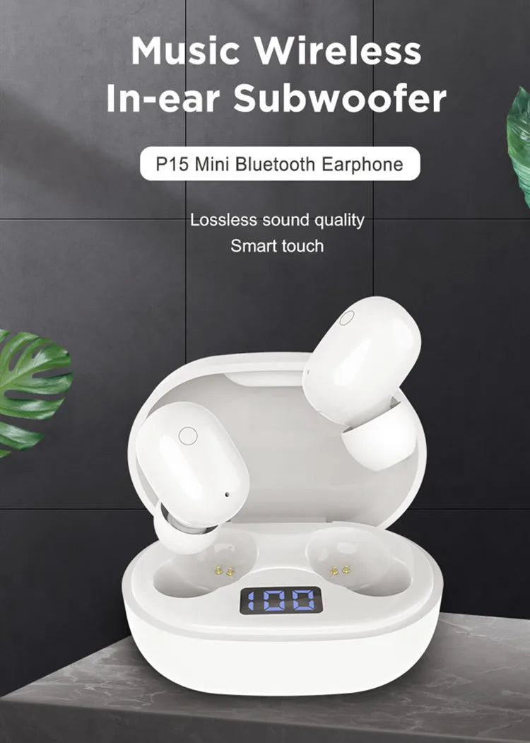 KTX-032723 Wireless Bluetooth 5.0 Earbuds with Microphone and Waterproof Design