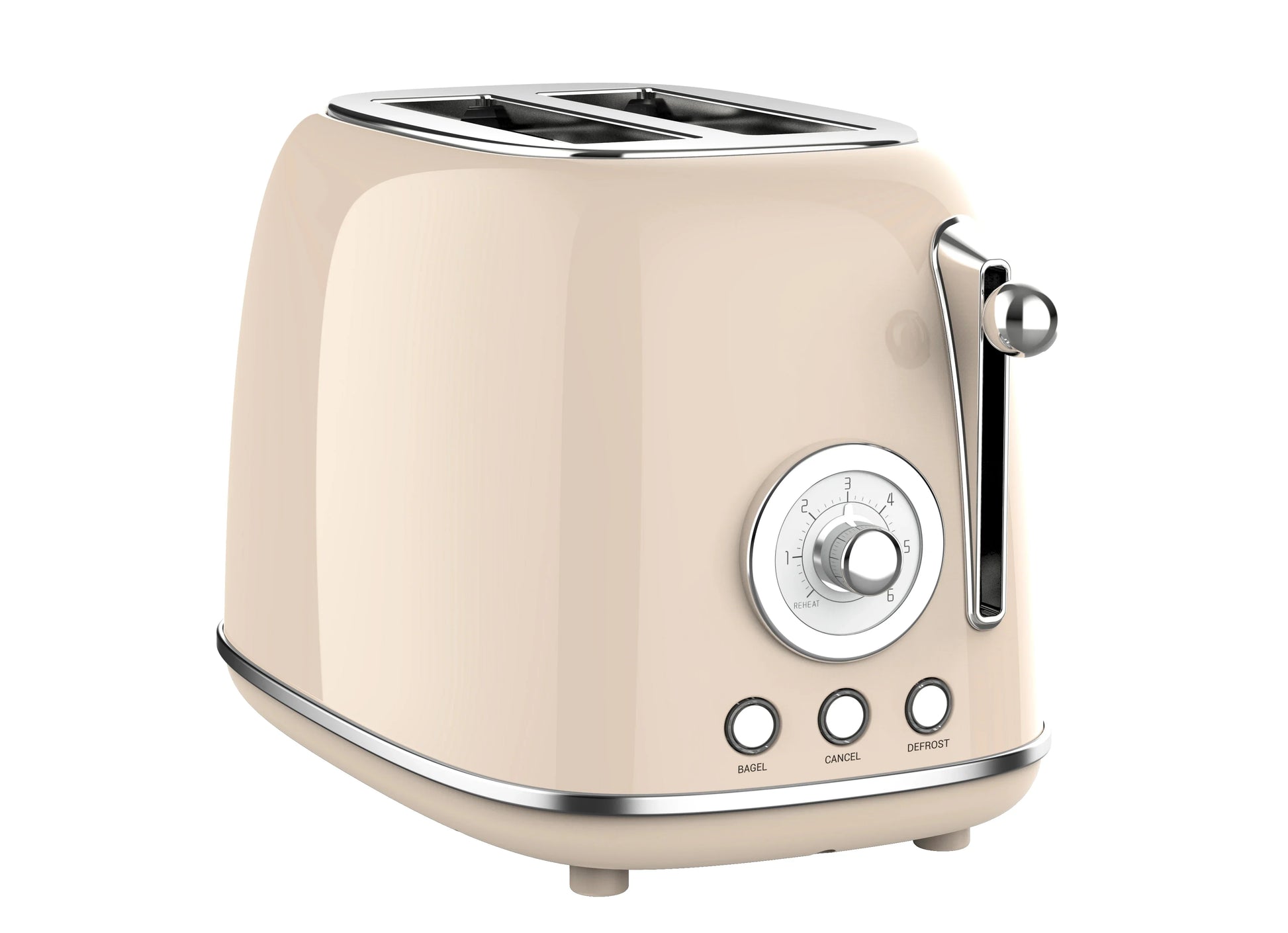 KTX-078739 Retro Stainless Steel 2 Slice Waffle Maker and Bread Toaster with Grill Function