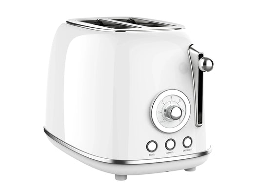 KTX-078739 Retro Stainless Steel 2 Slice Waffle Maker and Bread Toaster with Grill Function