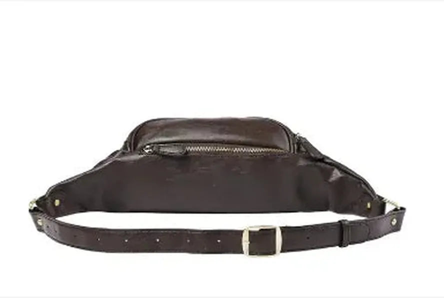 KTX-386131 Casual Outdoor Men's Crossbody Chest Bag in Waxed Canvas and Leather