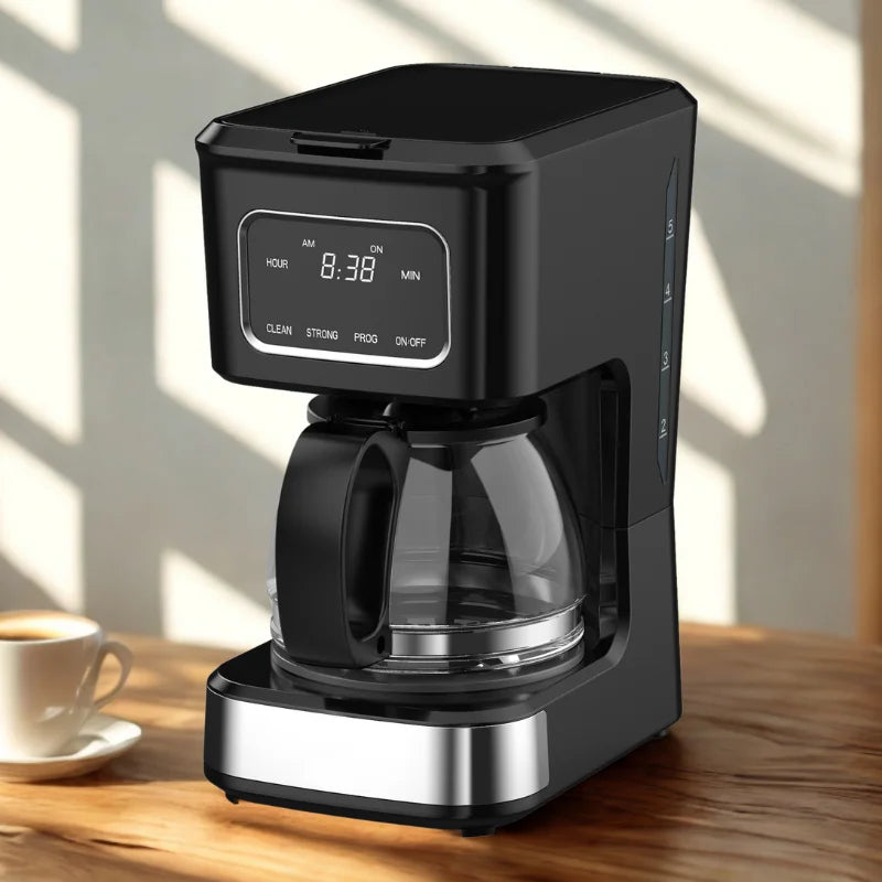KTX-262675 High Glass Coffee Machine with 6-Cup Capacity and Non-Stick Warm Plate