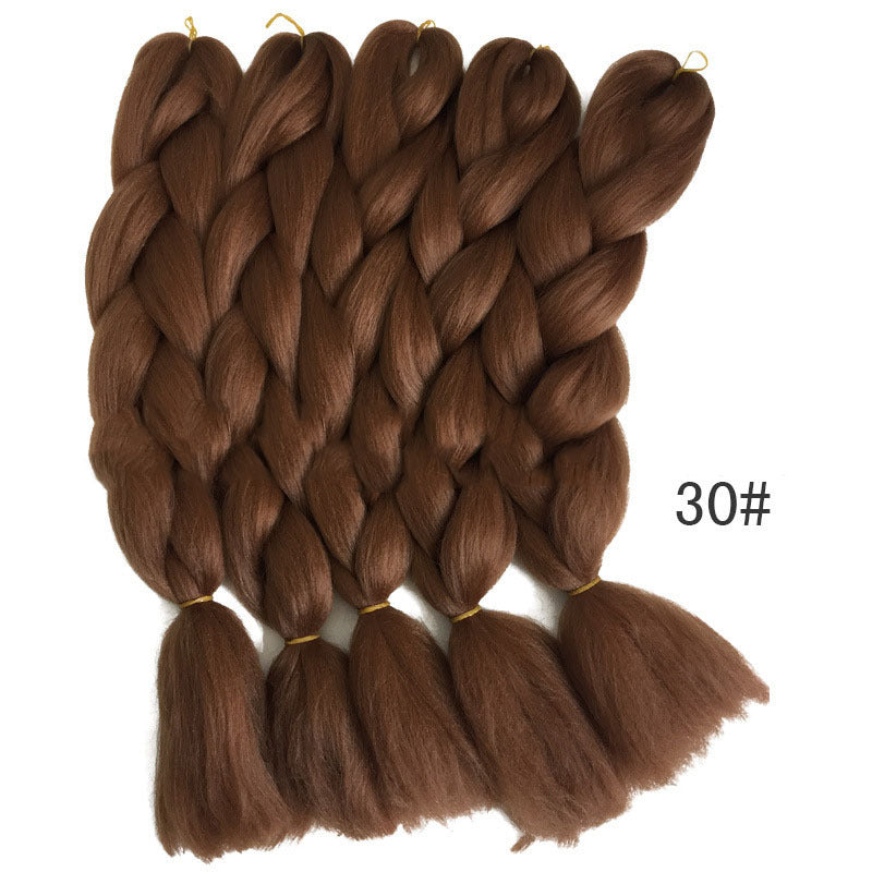 KTX-493203 Jumbo Braiding Hair Crochet Braids for Kids and Women - 24in Straight High Temperature Fiber, Pure Color