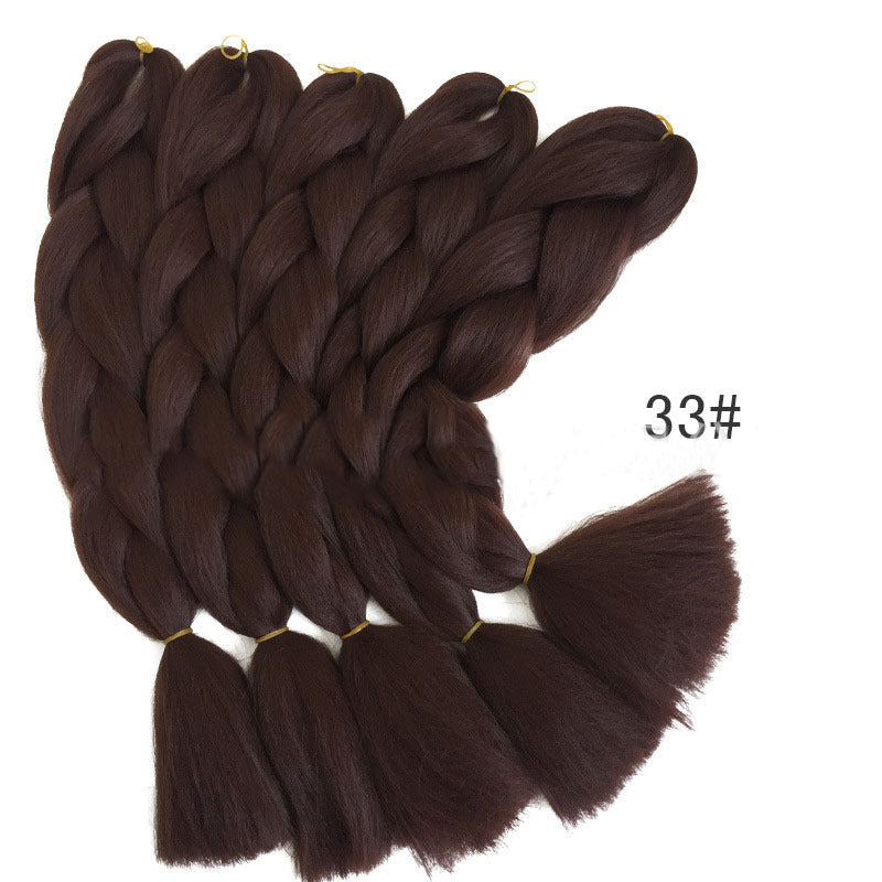 KTX-493203 Jumbo Braiding Hair Crochet Braids for Kids and Women - 24in Straight High Temperature Fiber, Pure Color