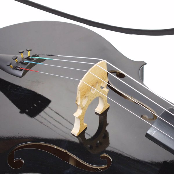 KTX-369555 Basswood Cello in Sleek Black Finish for Musicians