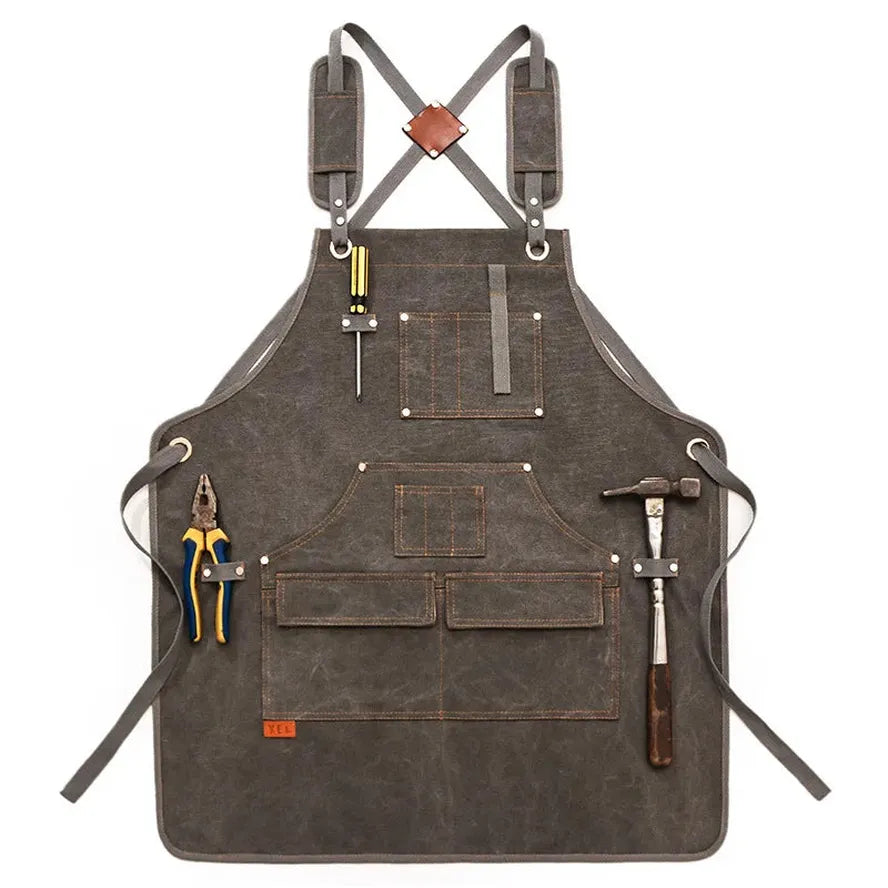 KTX-291283 Canvas Apron for Gardening, Baking, and Restaurant Use - Custom Logo Available