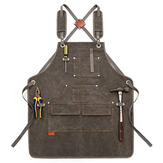 KTX-291283 Canvas Apron for Gardening, Baking, and Restaurant Use - Custom Logo Available