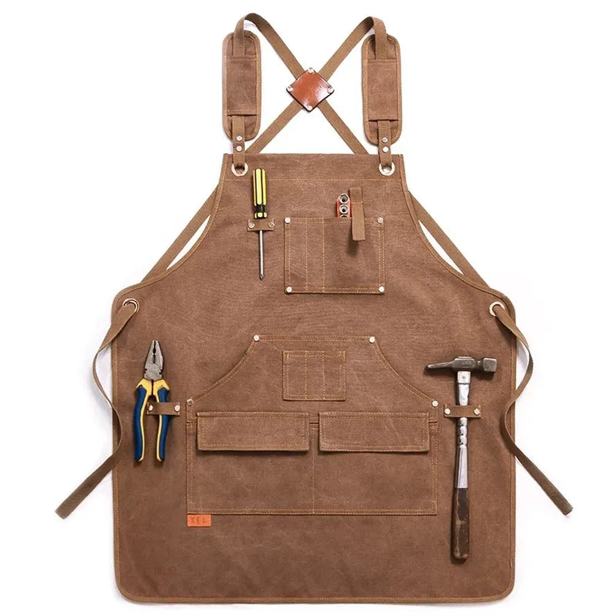 KTX-291283 Canvas Apron for Gardening, Baking, and Restaurant Use - Custom Logo Available