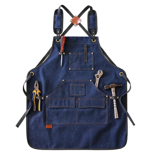 KTX-291283 Canvas Apron for Gardening, Baking, and Restaurant Use - Custom Logo Available