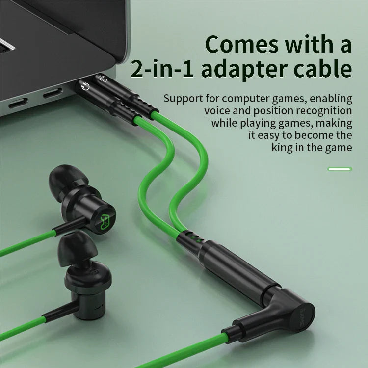 KTX-459603 In-Ear Wired Gaming Earphones with Microphone and Volume Control for Mobile Devices