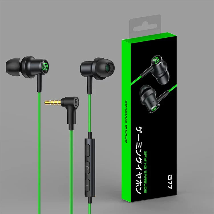 KTX-459603 In-Ear Wired Gaming Earphones with Microphone and Volume Control for Mobile Devices