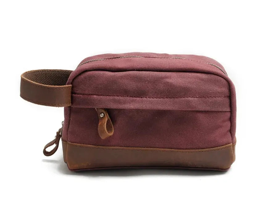 KTX-793043 Retro Waterproof Canvas Travel Toiletry Bag - Large Capacity Handheld Makeup Storage Bag