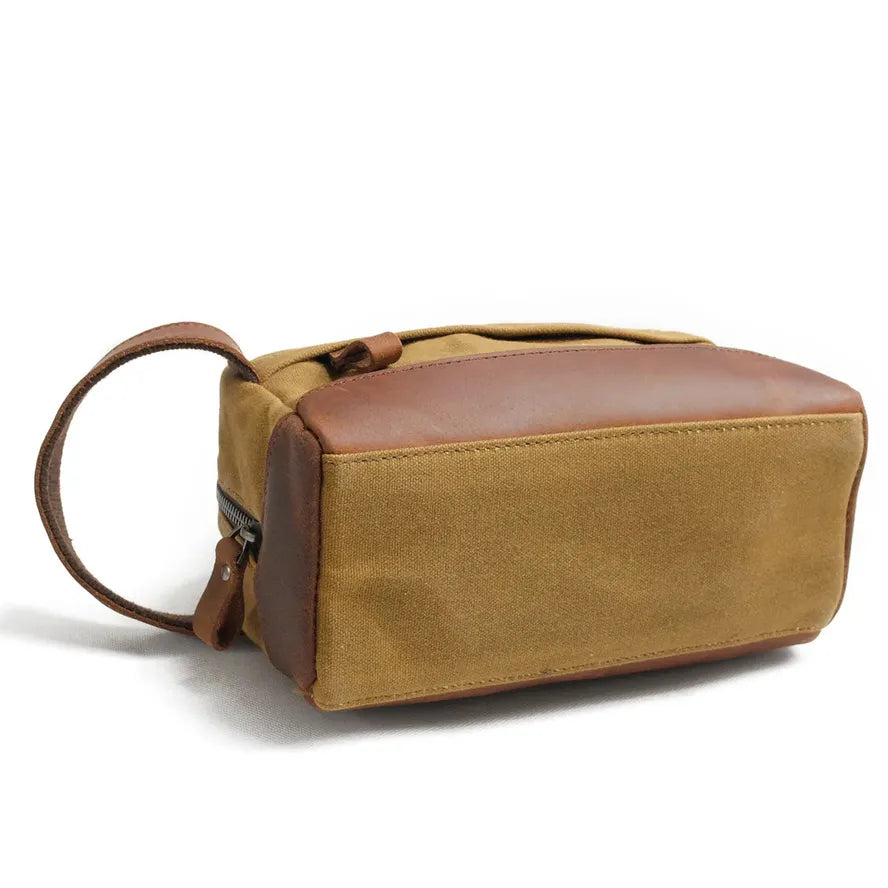 KTX-793043 Retro Waterproof Canvas Travel Toiletry Bag - Large Capacity Handheld Makeup Storage Bag