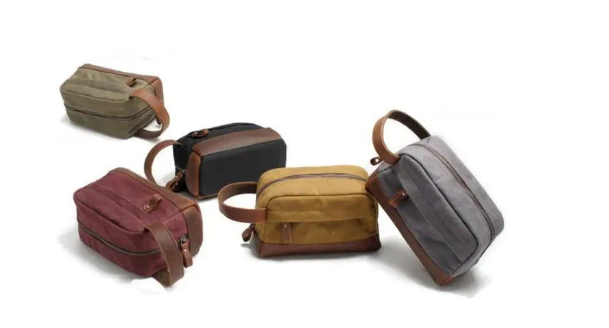 KTX-793043 Retro Waterproof Canvas Travel Toiletry Bag - Large Capacity Handheld Makeup Storage Bag