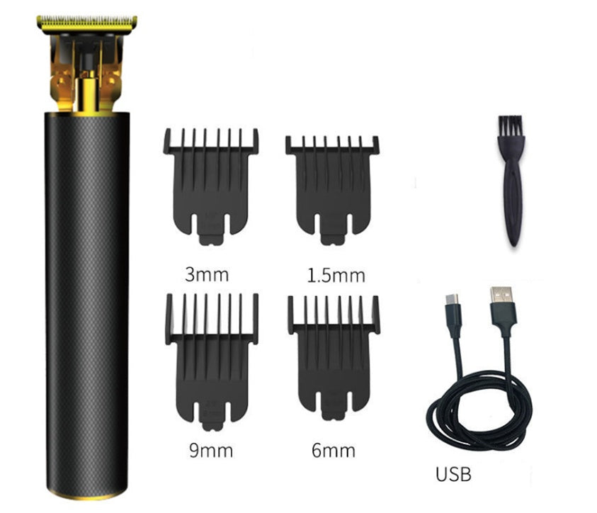 KTX-647827 Professional Zero Pitch Electric Hair Clipper with Limit Combs, USB Charger, and Accessories