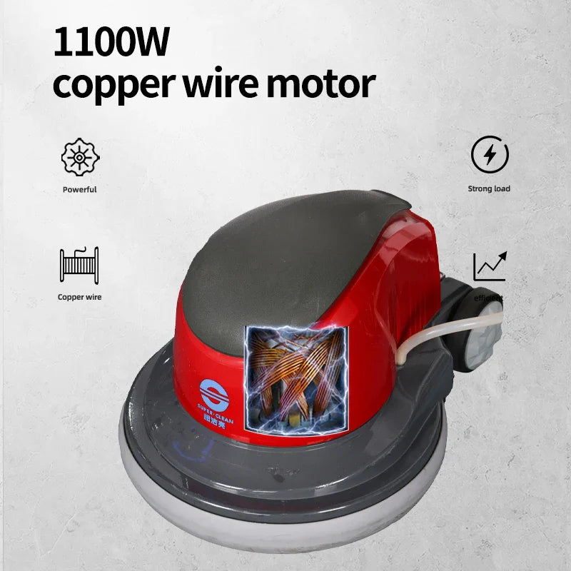 KTX-027539 1100W Multi-Functional Floor Scrubber and Burnishing Machine with Butterfly Handle for Effective Floor and Carpet Cleaning