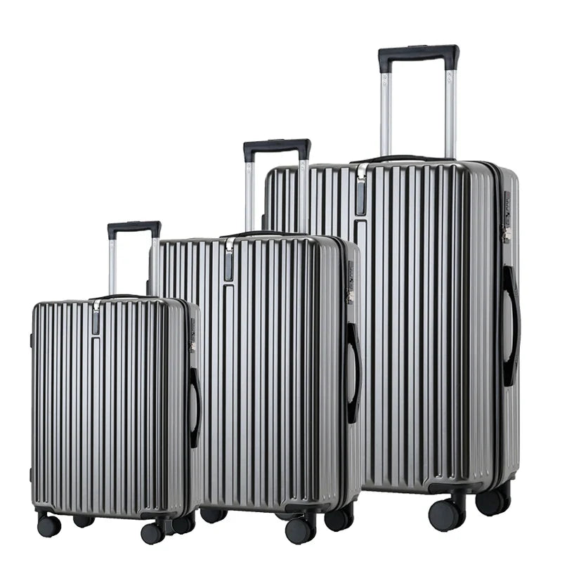 KTX-578643 Set of 3 Travel Cabin Suitcases with Removable Wheels for Easy Mobility