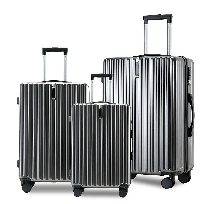 KTX-578643 Set of 3 Travel Cabin Suitcases with Removable Wheels for Easy Mobility