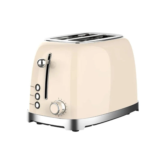 KTX-865171 Stainless Steel Retro 2-Slice Toaster with 6 Browning Settings and Electroplating Base