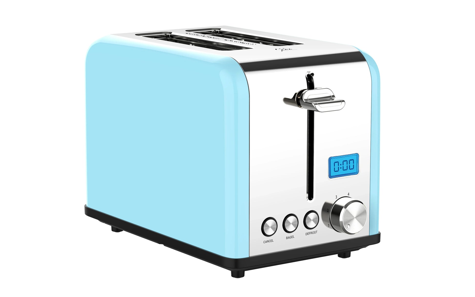 KTX-617683 Stainless Steel Electric Toaster with LCD Display for 2 Slices - Modern Design