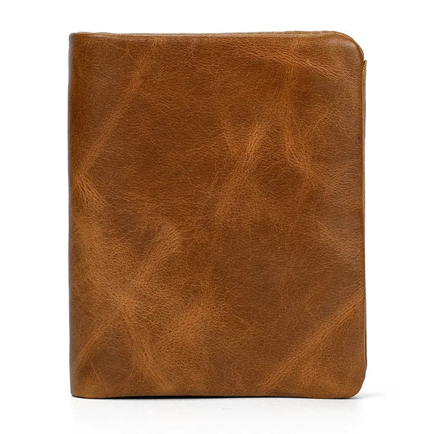 KTX-612243 Retro Men's Leather Wallet with Multi-Card Slots and Change Compartment in Brown/Blue/Coffee
