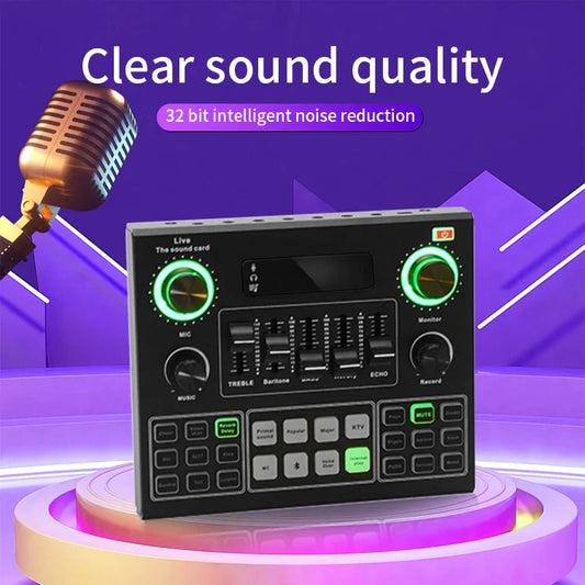 KTX-686675 Professional USB Recording Microphone with Sound Card for Livestream Broadcasting