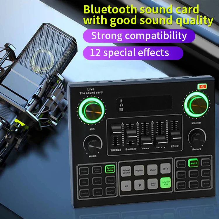KTX-686675 Professional USB Recording Microphone with Sound Card for Livestream Broadcasting