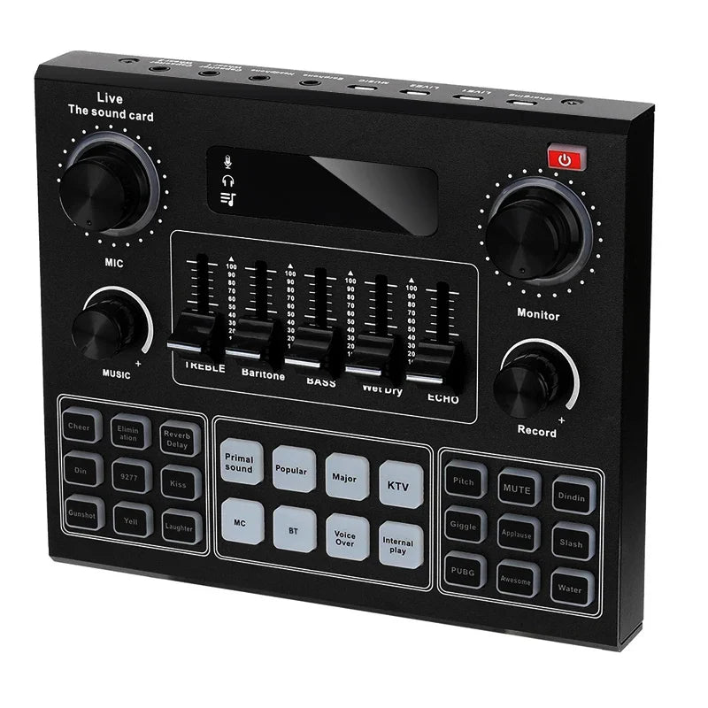 KTX-686675 Professional USB Recording Microphone with Sound Card for Livestream Broadcasting