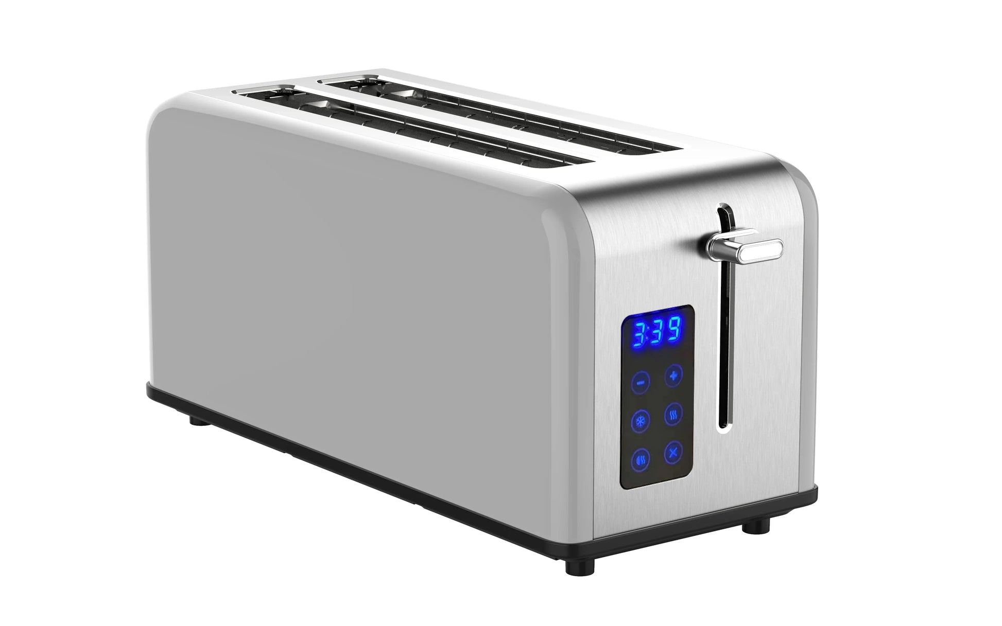 KTX-731795 Stainless Steel Retro 4-Slice Long Slot Toaster with Adjustable Settings