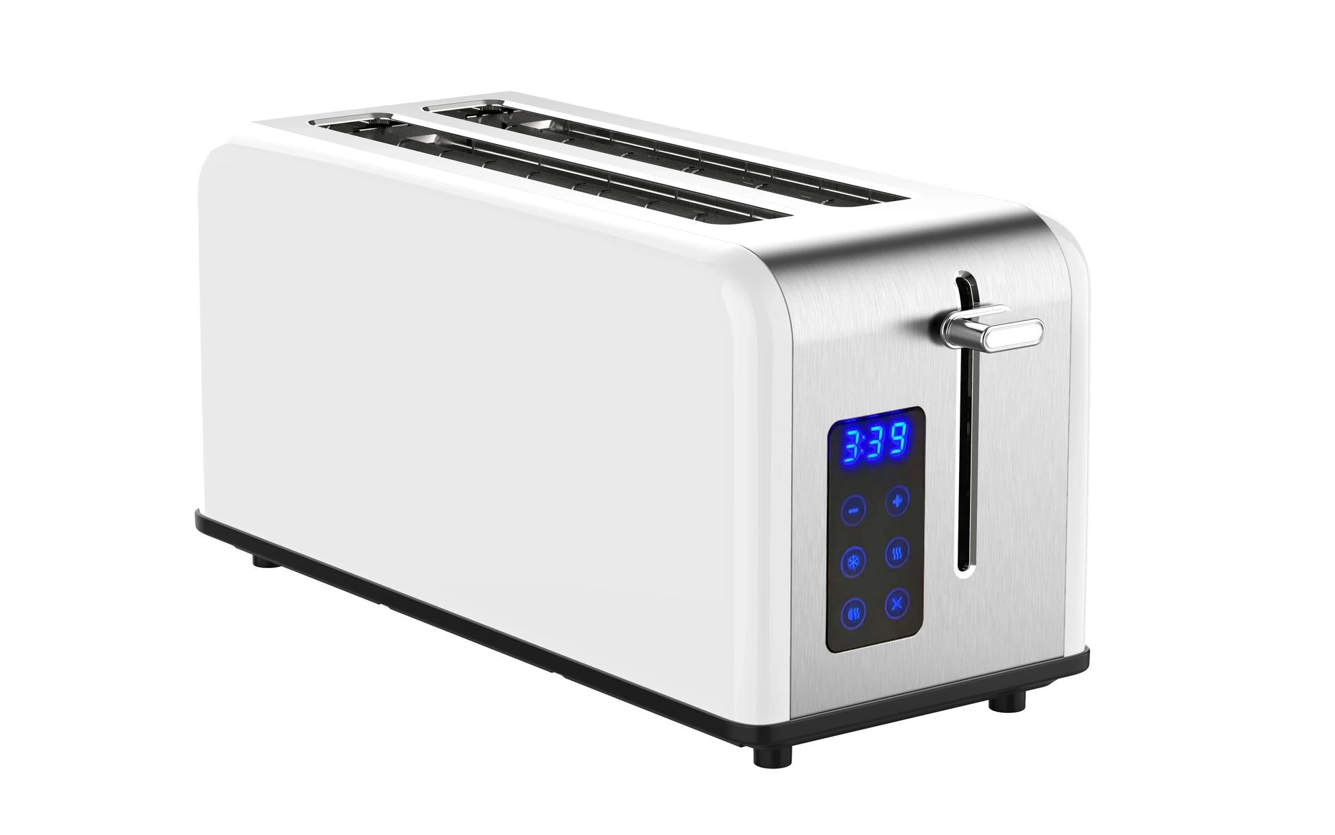 KTX-731795 Stainless Steel Retro 4-Slice Long Slot Toaster with Adjustable Settings