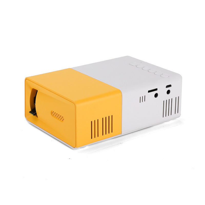 KTX-601811 Mini Portable Projector YG300 - 1080p HD Resolution, Compact Design in Yellow, Blue, and Black