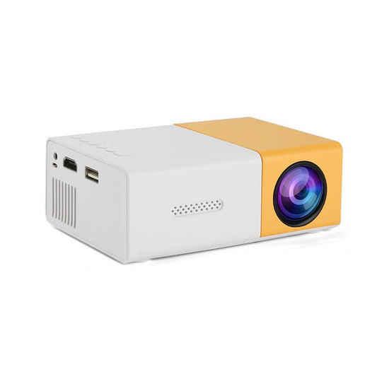 KTX-601811 Mini Portable Projector YG300 - 1080p HD Resolution, Compact Design in Yellow, Blue, and Black