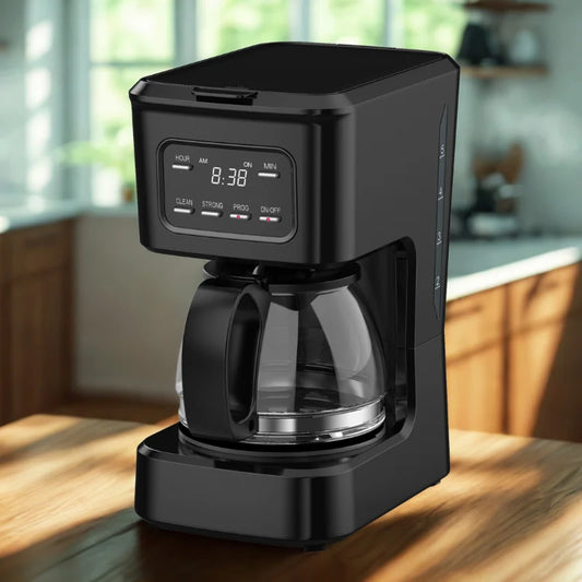 KTX-377939 Programmable 5-Cup Coffee Machine with Ground Coffee and Clear Water Level Indicator