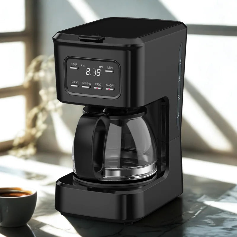 KTX-377939 Programmable 5-Cup Coffee Machine with Ground Coffee and Clear Water Level Indicator