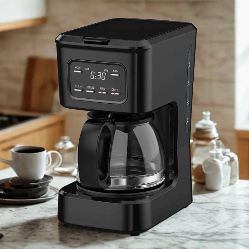 KTX-377939 Programmable 5-Cup Coffee Machine with Ground Coffee and Clear Water Level Indicator