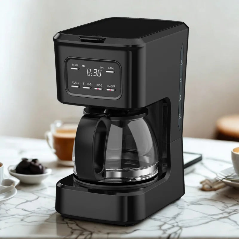 KTX-377939 Programmable 5-Cup Coffee Machine with Ground Coffee and Clear Water Level Indicator