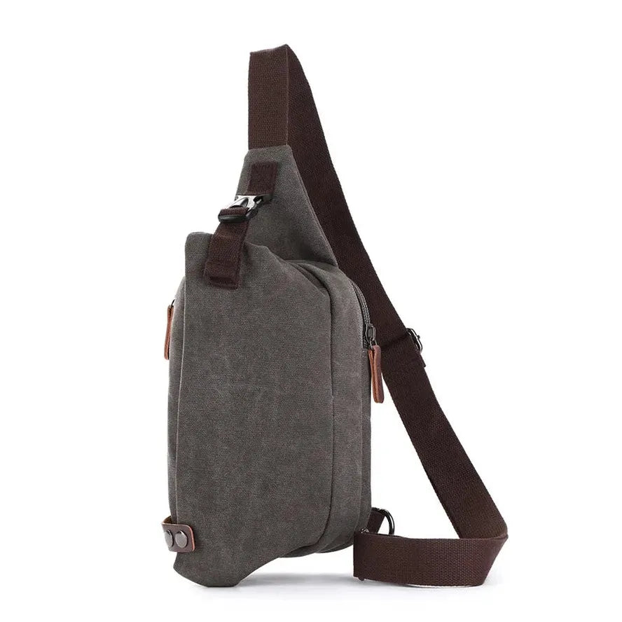 KTX-681043 Canvas Crossbody Shoulder Bag for Men - Stylish Sports Chest Pack
