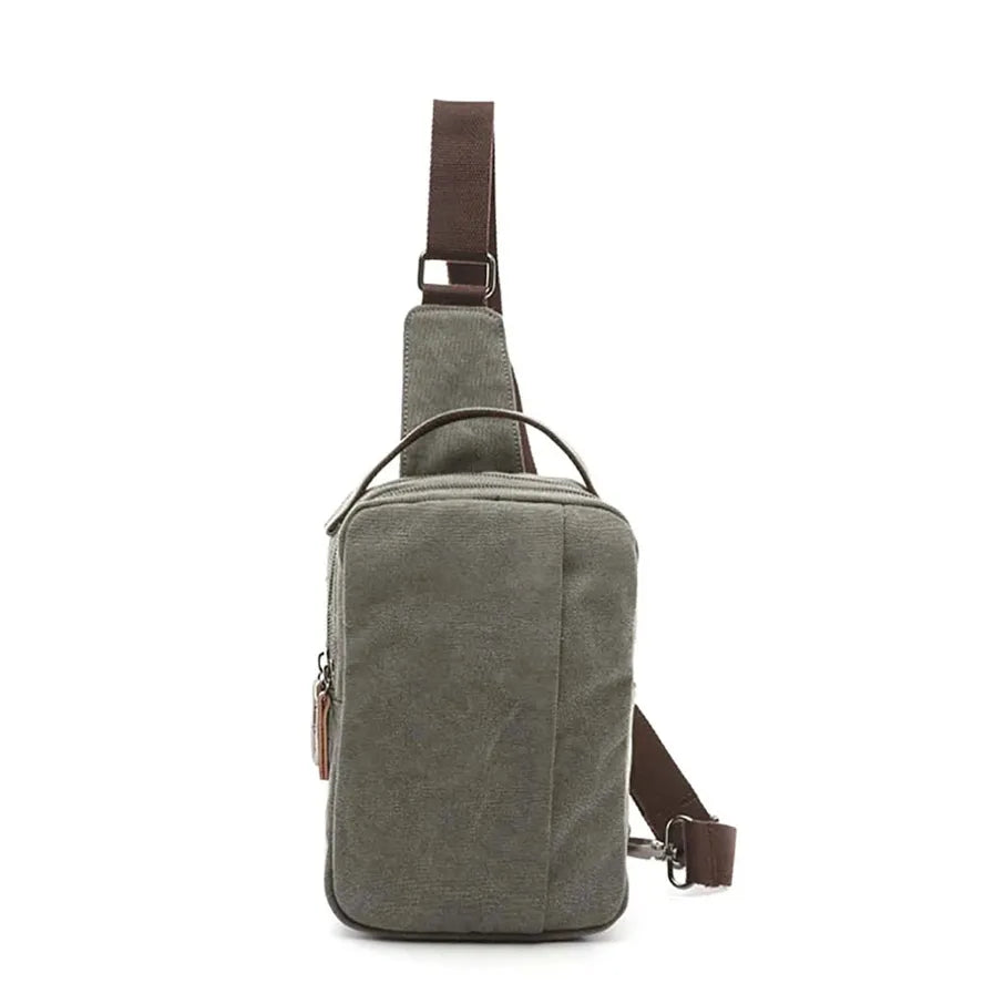 KTX-681043 Canvas Crossbody Shoulder Bag for Men - Stylish Sports Chest Pack
