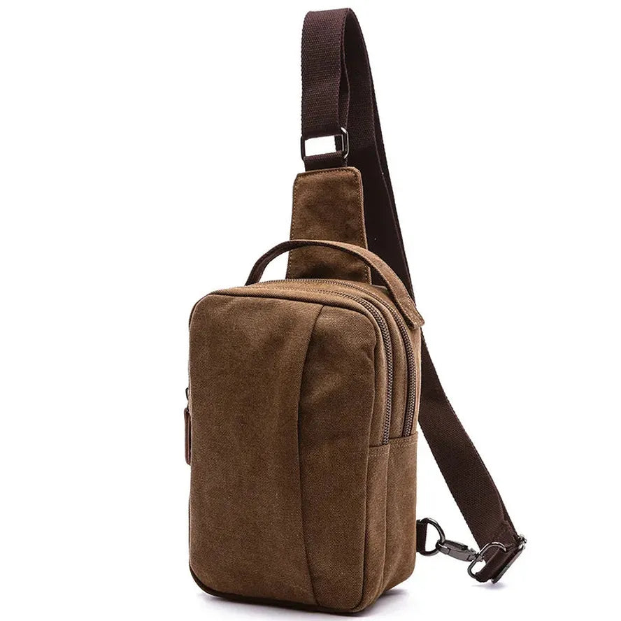 KTX-681043 Canvas Crossbody Shoulder Bag for Men - Stylish Sports Chest Pack