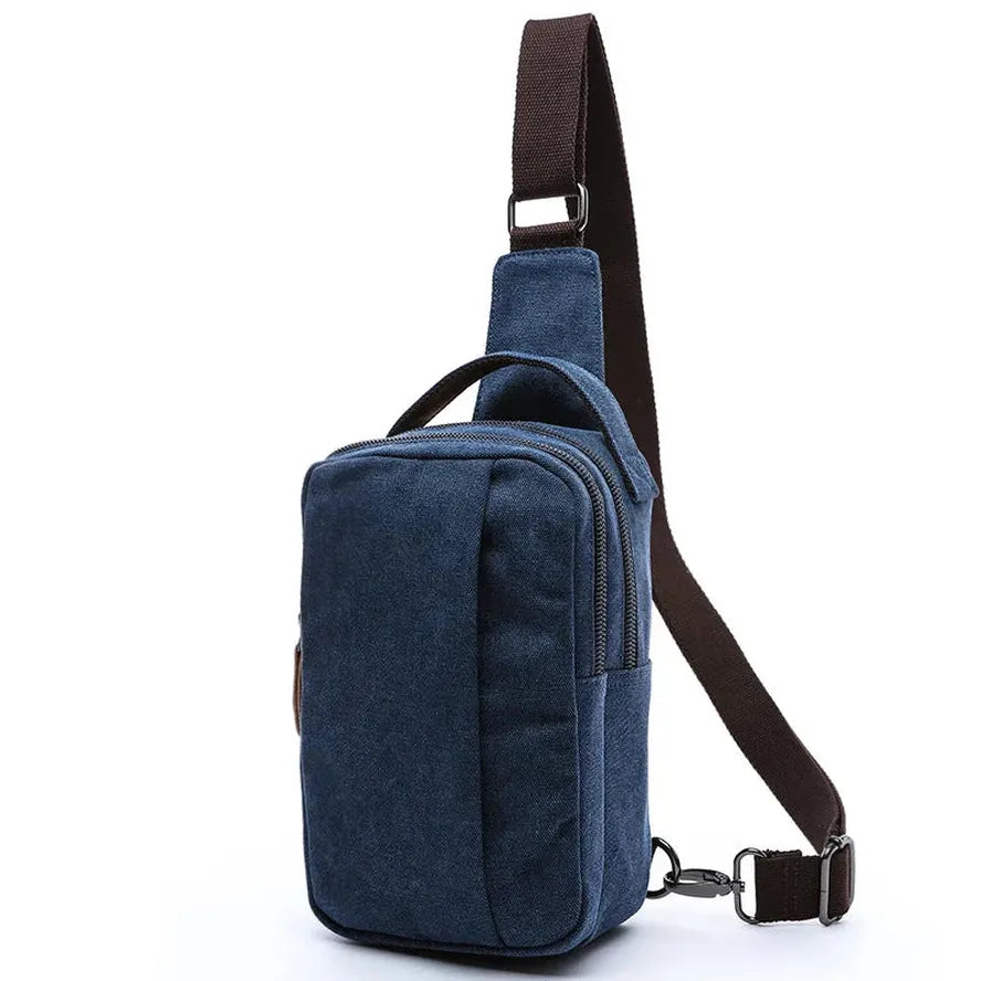 KTX-681043 Canvas Crossbody Shoulder Bag for Men - Stylish Sports Chest Pack