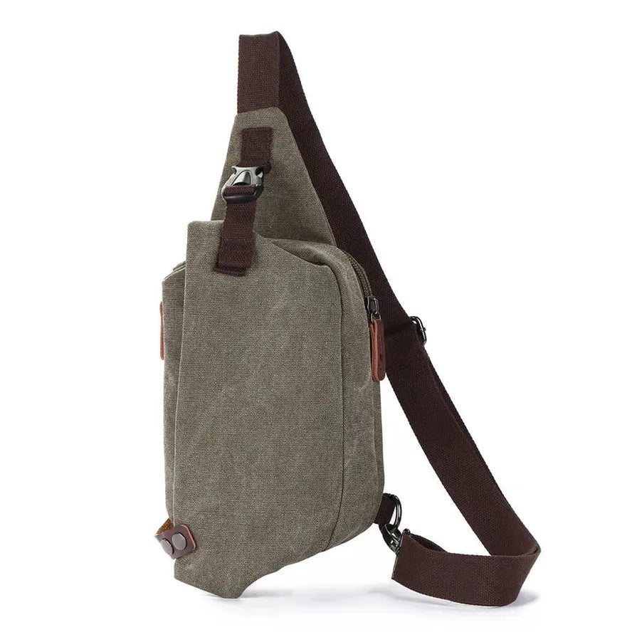 KTX-681043 Canvas Crossbody Shoulder Bag for Men - Stylish Sports Chest Pack