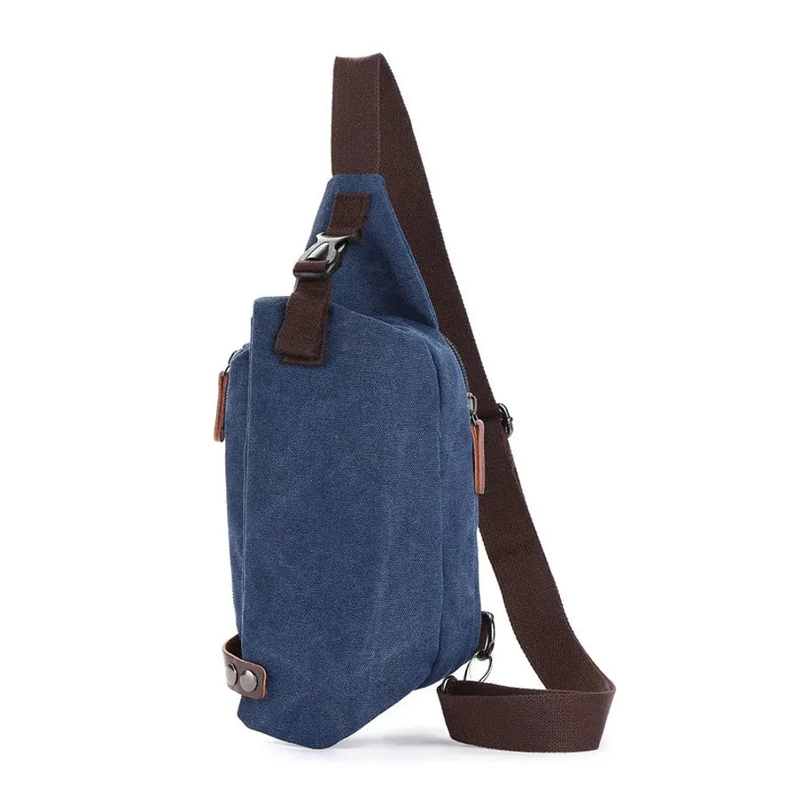 KTX-681043 Canvas Crossbody Shoulder Bag for Men - Stylish Sports Chest Pack