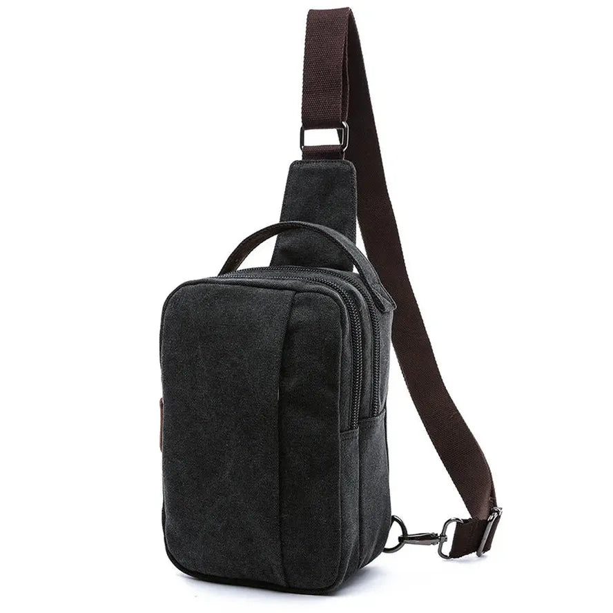 KTX-681043 Canvas Crossbody Shoulder Bag for Men - Stylish Sports Chest Pack