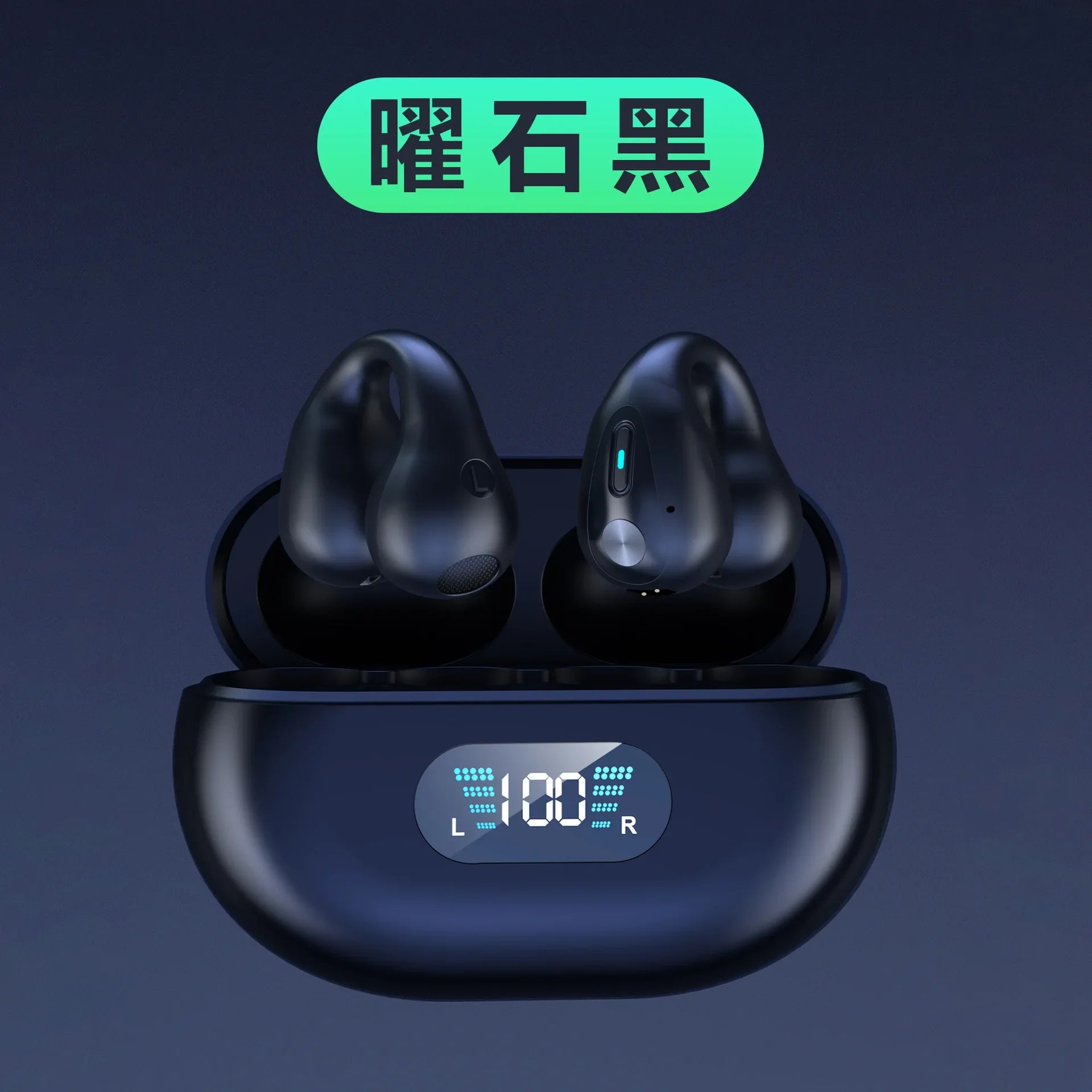 KTX-738963 AI Translation Bluetooth Headset with Long Battery Life and LED Display for Enhanced Air Conduction
