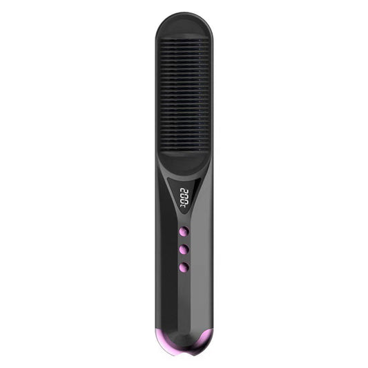 KTX-632019 Dual-Use Curly and Straight Hair Comb with Tourmaline Ceramic Technology